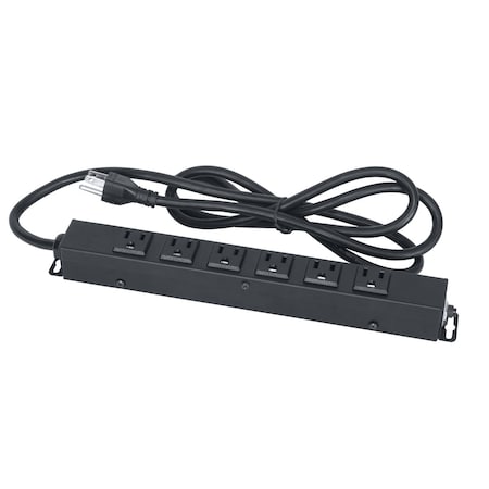 Lowell Power Strip, 5-15R, 5-15P, 6 ft. ACS-1506-WW
